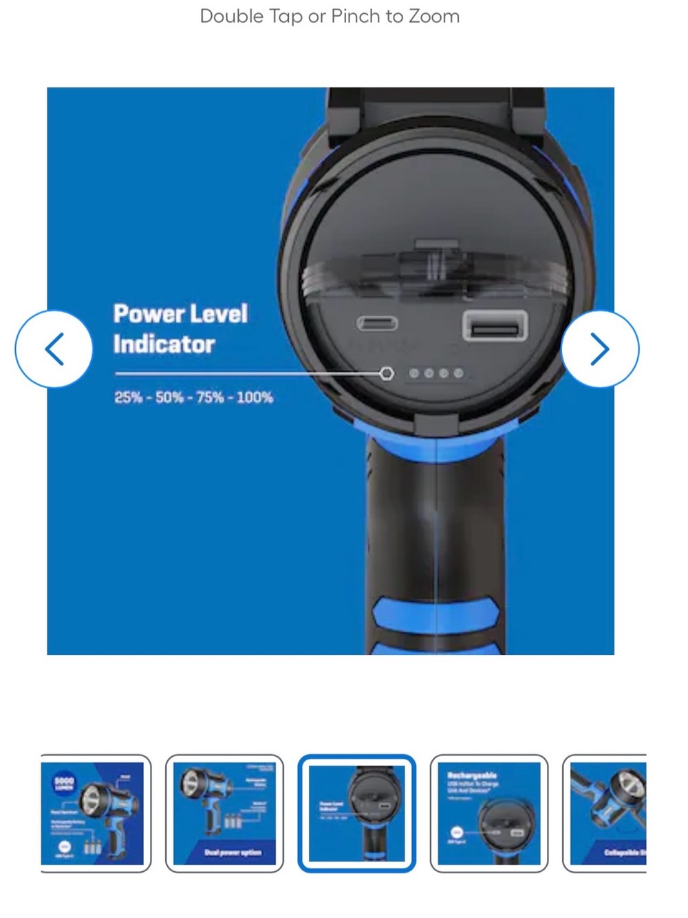 Kobalt Blue Handheld Spotlight with Ergonomic Grip - Picture 7 of 8